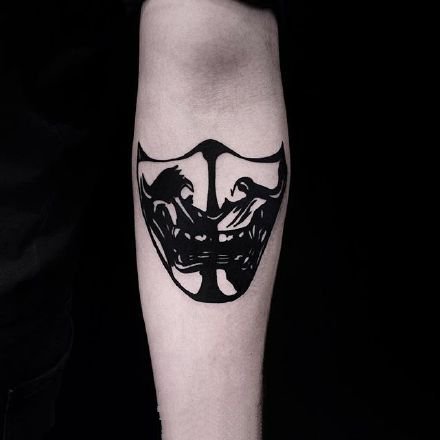 黑色的一组不错的个性小纹身图案9张