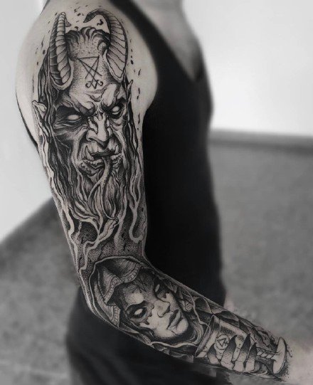 很不错的一组暗黑灰色的欧美大幅纹身图案欣赏