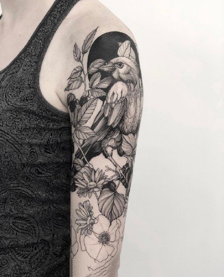 很不错的一组暗黑灰色的欧美大幅纹身图案欣赏