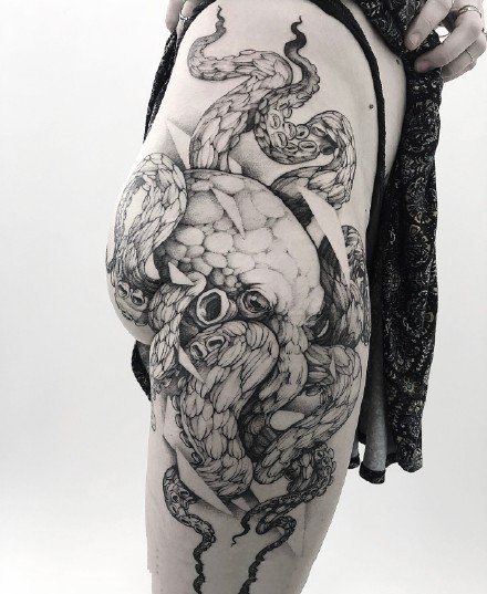 很不错的一组暗黑灰色的欧美大幅纹身图案欣赏