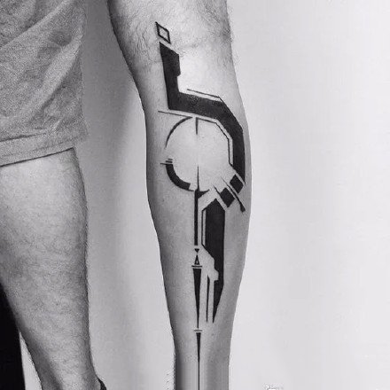 帅气几何图腾：适合男性很好看的黑色图腾几何纹身图案9张