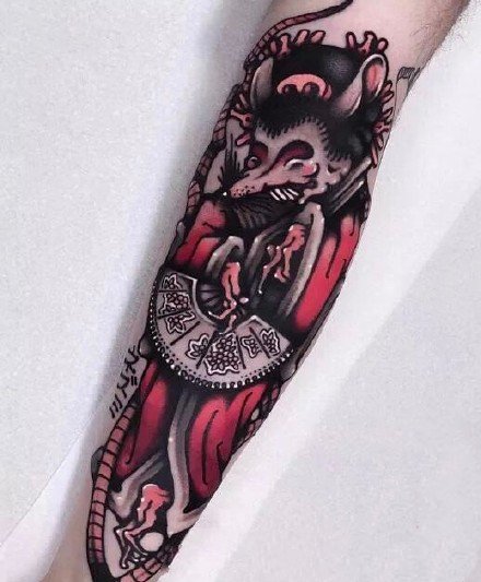 很有创意的一组school风格的彩色小纹身