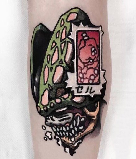 手臂上很好的一组彩色school创意纹身图案9张