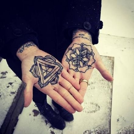 手掌心纹身：纹在手板心里的个性纹身图案欣赏