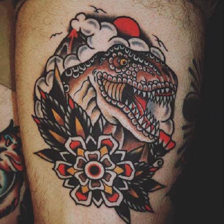 彩色的一组oldschool风格的纹身图案欣赏