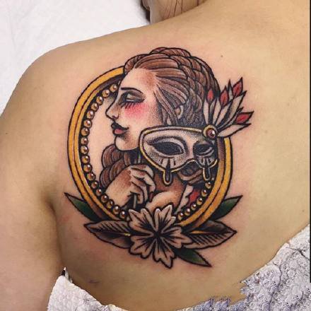 彩色的一组oldschool风格的纹身图案欣赏