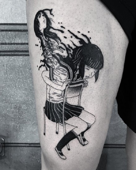 一组脑洞很大的创意暗黑纹身图案9张