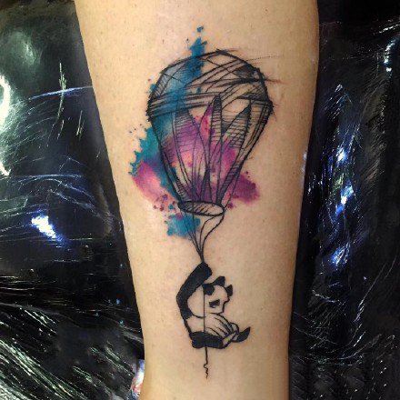 颜色艳丽的一组小臂等部位水彩纹身图案