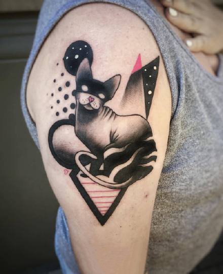 黑色和红色搭配元素的一组个性小纹身图案