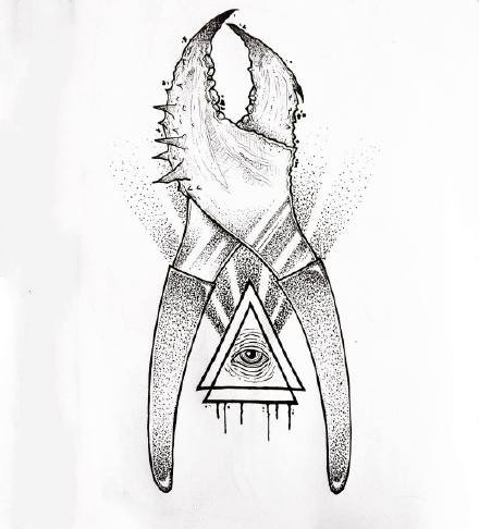 30张创意黑灰点刺小图纹身手稿图案