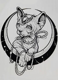 绳结缠绕动物等主题的一组创意纹身手稿图案