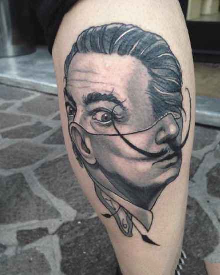 一组分裂抽象风格的人像纹身图案作品