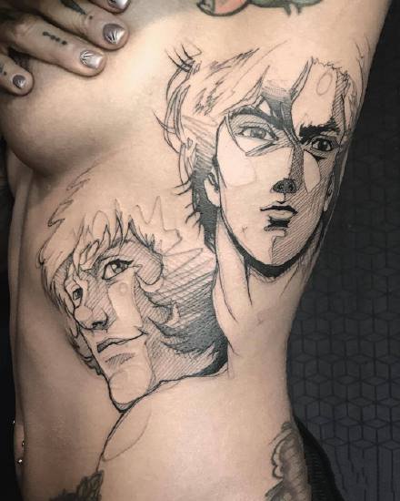 创意素描纹身：很个性的一组素描风格的纹身图案