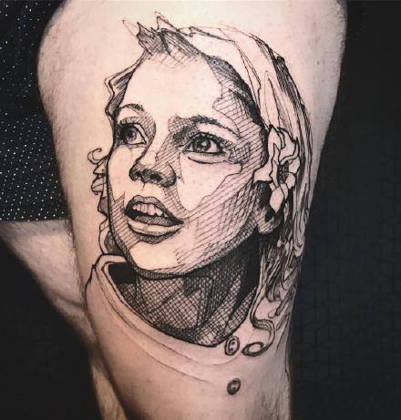 创意素描纹身：很个性的一组素描风格的纹身图案