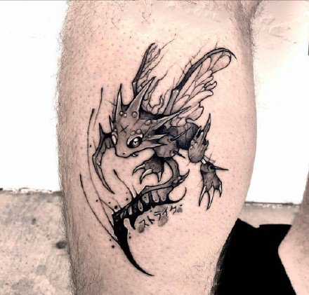 个性暗黑纹身：暗黑风格的一组个性黑灰纹身图案