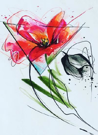 水彩花卉手稿：36张水彩风格的花朵花卉纹身手稿图案缩略频道推荐图