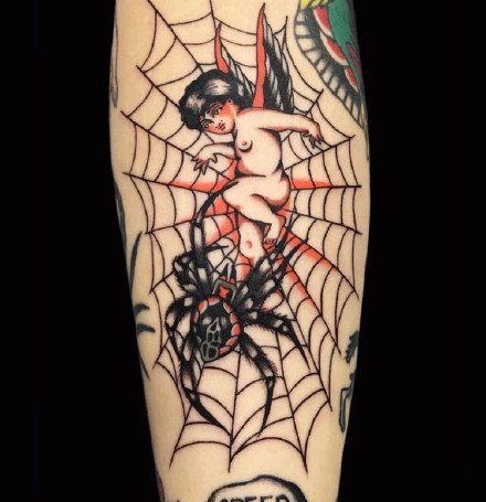 9张很个性的一组蜘蛛纹身图案欣赏