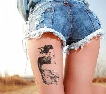 个性小清新的一组关于鱼尾的纹身图案