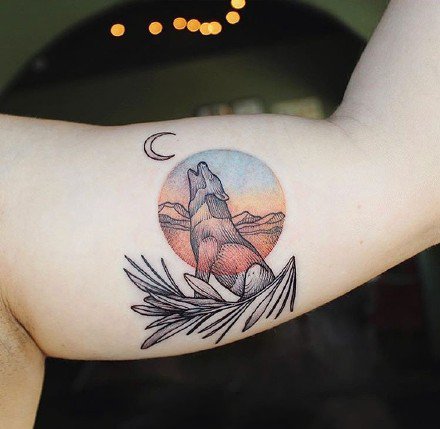 暗彩色背景感觉的个性小清新纹身图案9张