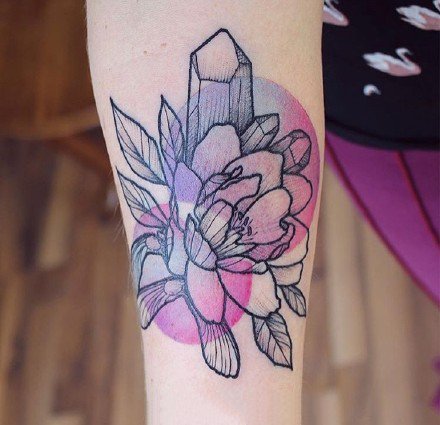 暗彩色背景感觉的个性小清新纹身图案9张