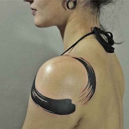 创意水墨纹身：一组创意十足的黑色水墨纹身图案9张