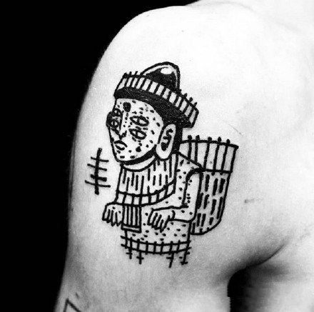 黑色调的一组个性小纹身图案9张