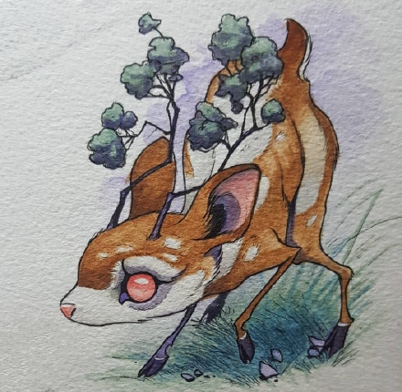 画风独特的一组卡通怪异小动物纹身手稿