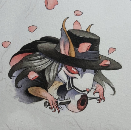 画风独特的一组卡通怪异小动物纹身手稿