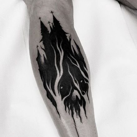 黑色很适合做遮盖的一组纹身图案赏析