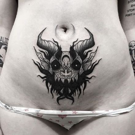 黑色很适合做遮盖的一组纹身图案赏析