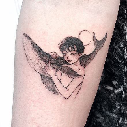 卡通小哥哥的一组帅气小男生纹身图案