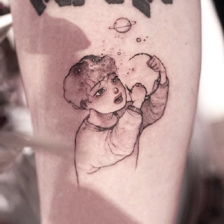 卡通小哥哥的一组帅气小男生纹身图案