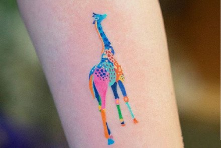 手臂上的超小清新彩色纹身图片9张