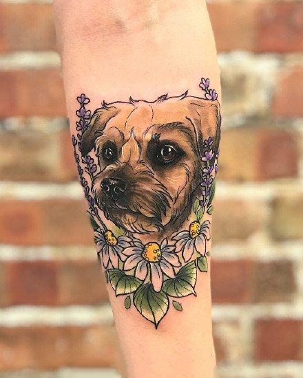 可爱的newschool风格的猫猫狗狗动物纹身图案