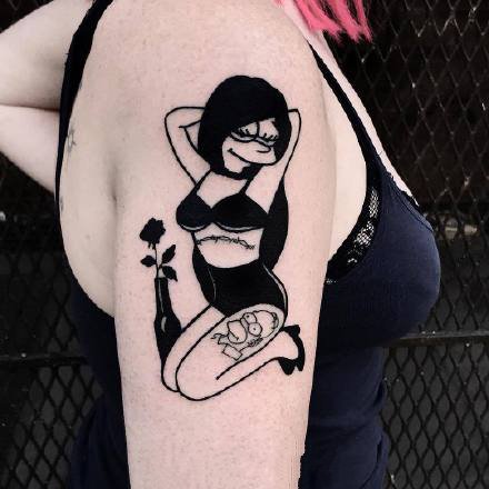 深黑色调的一组scohool风格的纹身图案9张