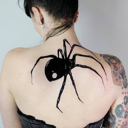 深黑色调的一组scohool风格的纹身图案9张