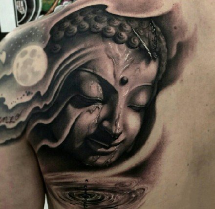 欧美写实风格的黑灰女郎人像纹身作品9张