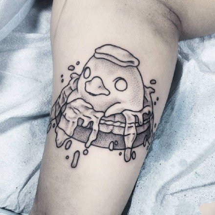 点刺黑灰的一组创意小动物纹身图案9张