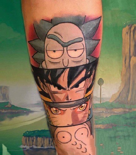 很时尚的一组彩色school纹身图案图片9张