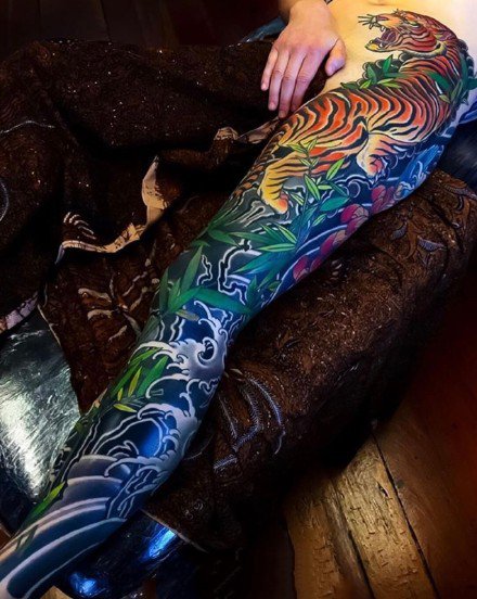 霸气侧漏的一组男性花臂纹身图案欣赏