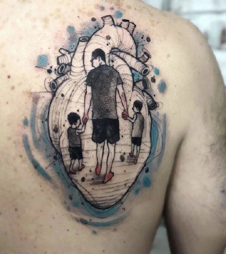 新现代很有创意的一组点刺彩色纹身图案9张