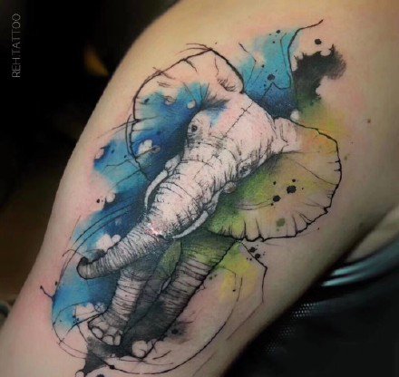 好看的水彩纹身：水彩色的27张漂亮纹身图案欣赏