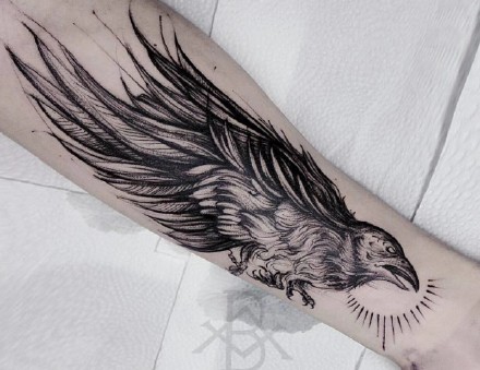 点刺动物线条：线条感很不错的动物点刺黑灰纹身图案