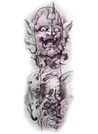 传统的包手臂和腿部的花臂和花腿纹身手稿图案9张缩略频道推荐图