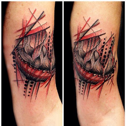 适合男性的一组彩色图腾花臂等纹身图案