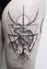 十二星座之金牛座的一组星座纹身图案9张