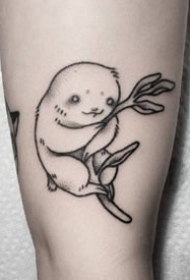 点刺黑灰的一组创意小动物纹身图案9张