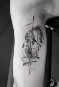 创意欧美风格的小清新黑色几何纹身图案