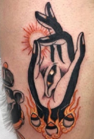 日式小图：红色的一组日式风格小纹身图案9张