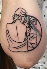 简单与繁杂组合的一组线条纹身图案欣赏